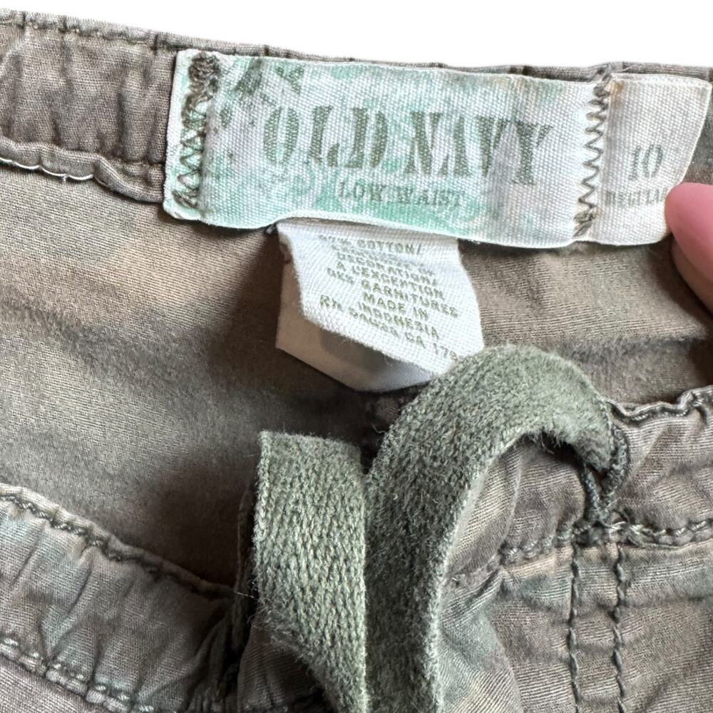 Y2K Old Navy Low Rise Camo Cargo Pants Lace Trim Boho Size 10 - Picture 3 of 8
